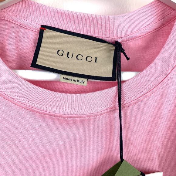 NWT Gucci Lemon Gucci print T-shirt Size XXS Pink - Picture 8 of 16